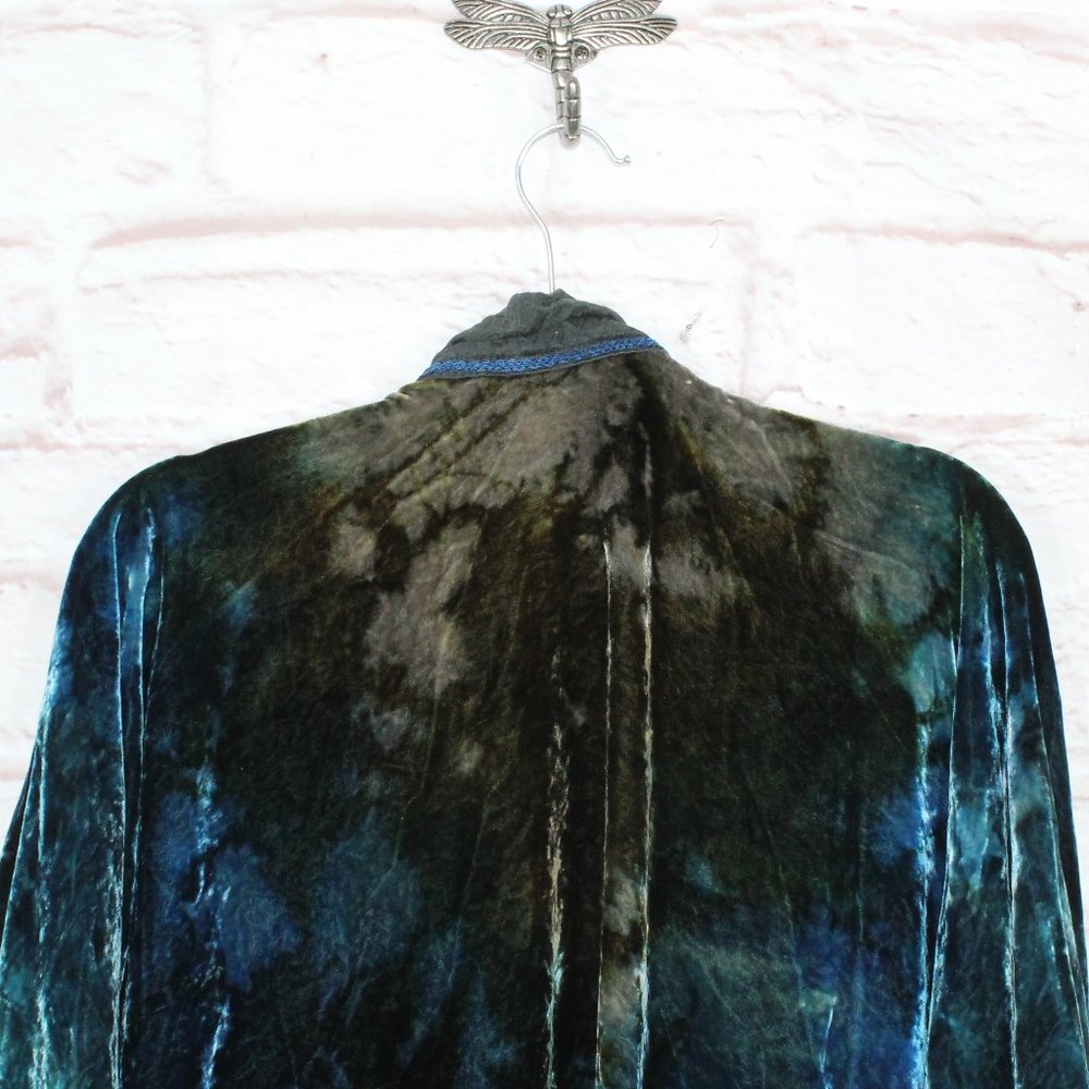 *Womens Blue Cotton Polyester Blend Reversible Open Cardigan Size M - Picture 5 of 8